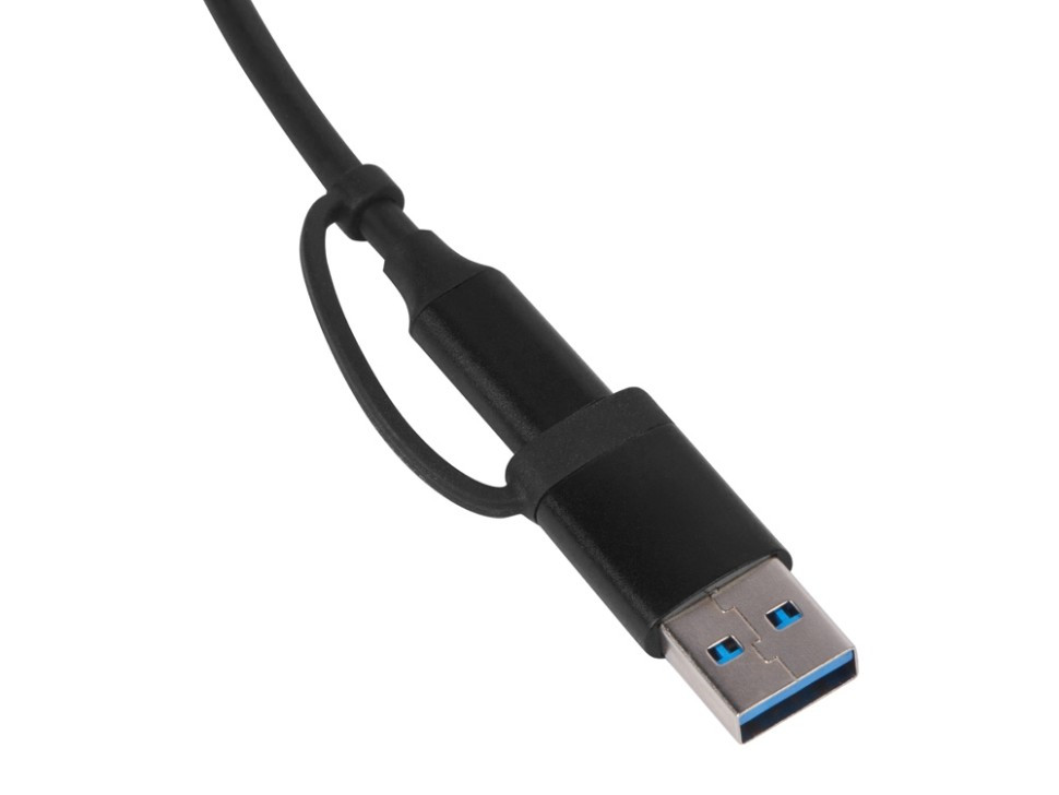 USB-хаб Link с коннектором 2-в-1 USB-C и USB-A, 2.0/3.0, черный - фото 4 - id-p115885048