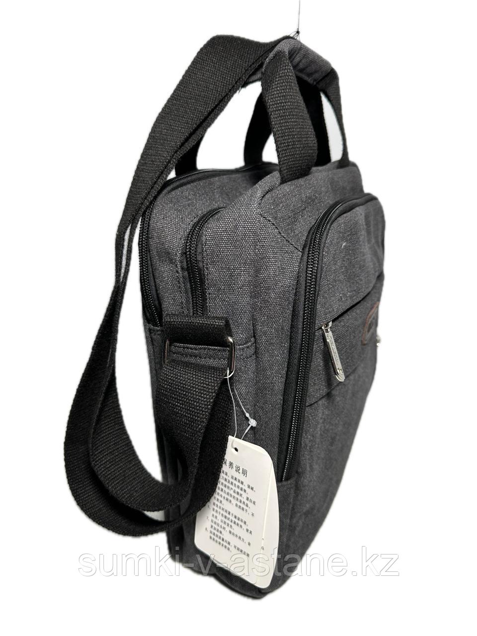 Мужская сумка-мессенджер, через плечо "DISEL", из брезента. Высота 32 см, ширина 27 см, глубина 8 см. - фото 4 - id-p115889224