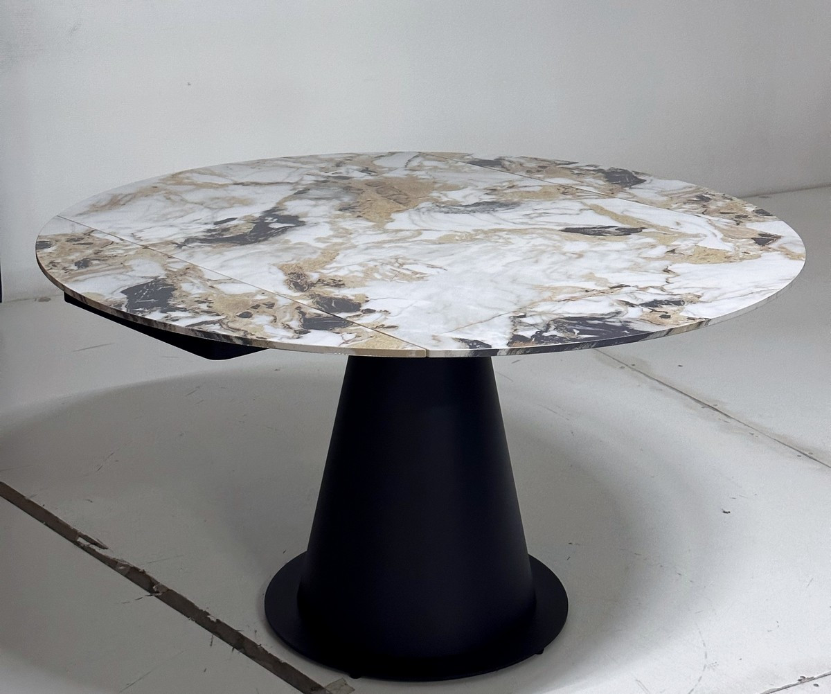 Стол TERAMO 135 GLOSS GRAND JADE SOLID CERAMIC, керамика, поворотн.механизм / Черный каркас, - фото 6 - id-p115889500
