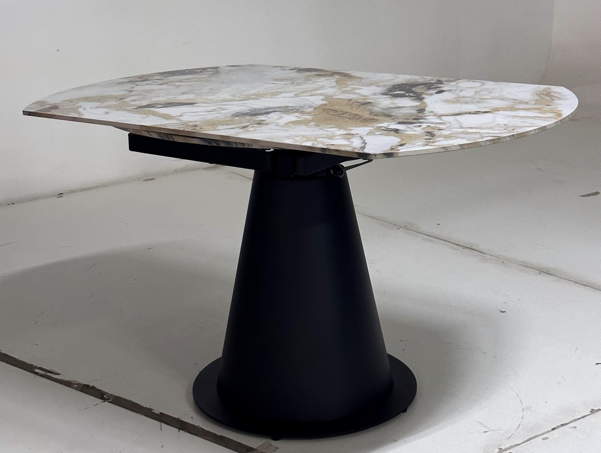Стол TERAMO 135 GLOSS GRAND JADE SOLID CERAMIC, керамика, поворотн.механизм / Черный каркас, - фото 9 - id-p115889500
