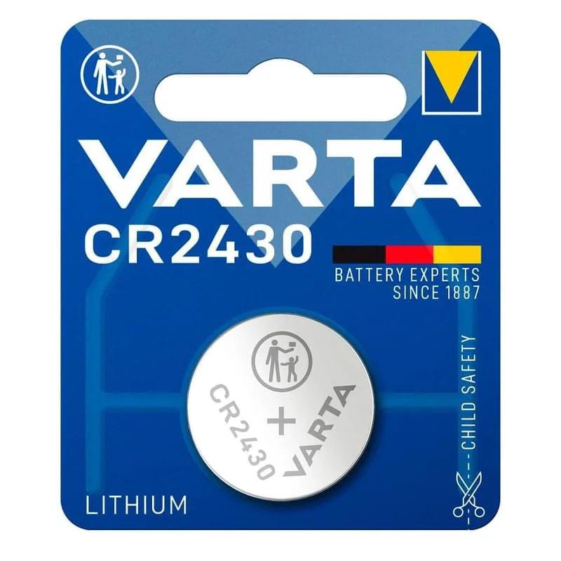 Батарейка CR2430 VARTA 3V Li 1 шт/блистер - фото 1 - id-p115893893