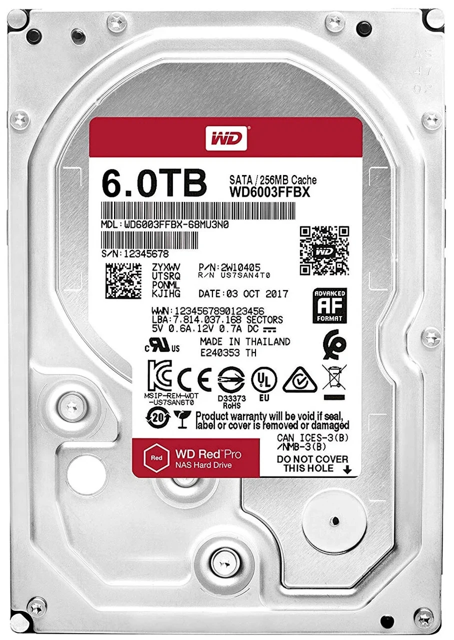 Жесткий диск HDD 6Tb Western Digital Red PRO WD6003FFBX - фото 1 - id-p115587509