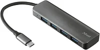Разветвитель Trust Halyx 4 in 1 USB-C 3.2 серый 24948