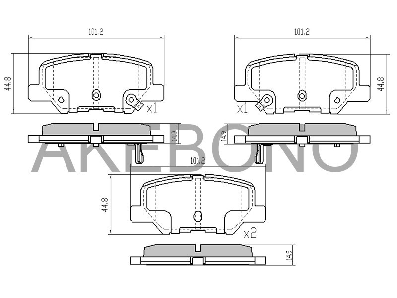 Колодки тормозные зад MITSUBISHI OUTLANDER III 12-/CHANGAN CS35 Plus - фото 1 - id-p115518109