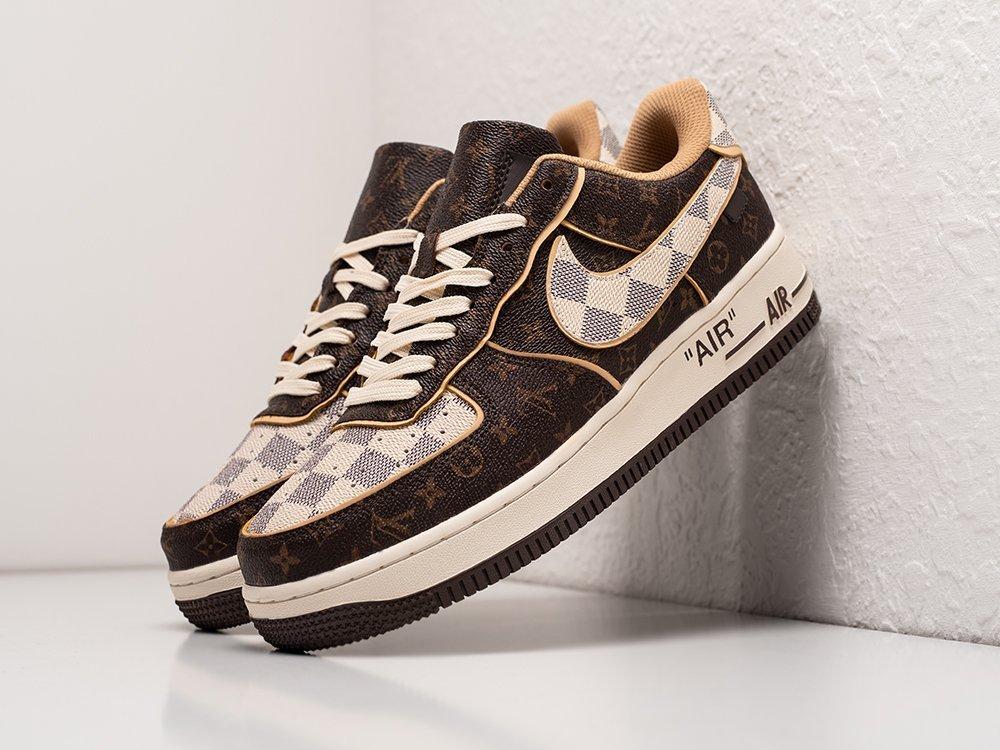 Кроссовки Louis Vuitton x Off-White х Nike Air Force 1 Low 40/Коричневый - фото 1 - id-p115847244