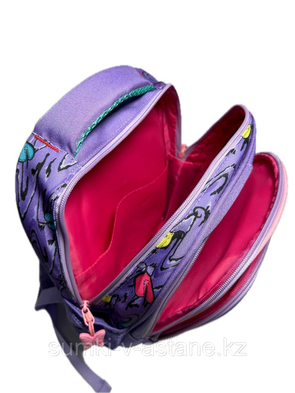 Школьный рюкзак для девочек в начальный класс "MIQINEY". Высота 36 см, ширина 26 см, глубина 15 см. - фото 2 - id-p115903492