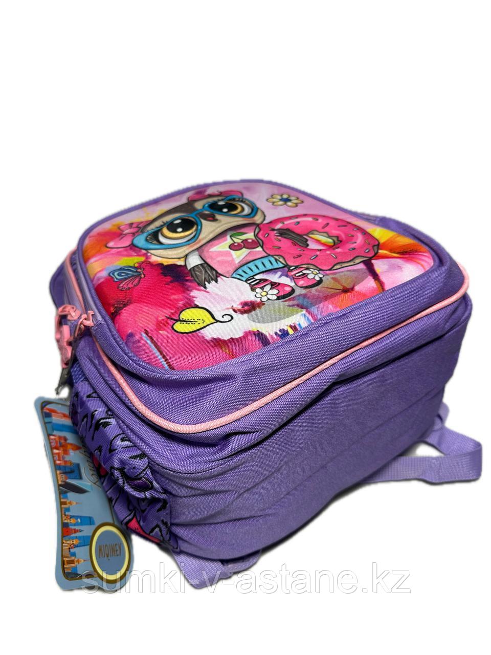Школьный рюкзак для девочек в начальный класс "MIQINEY". Высота 36 см, ширина 26 см, глубина 15 см. - фото 3 - id-p115903492