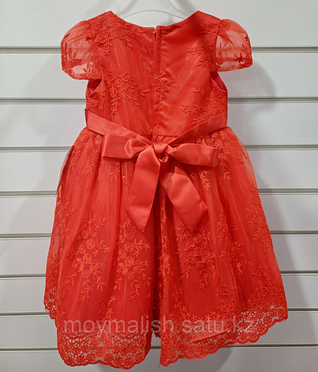 Платье (размеры 3/6 л) красное пышное для девочки на х/б подкладе - фото 2 - id-p115903646