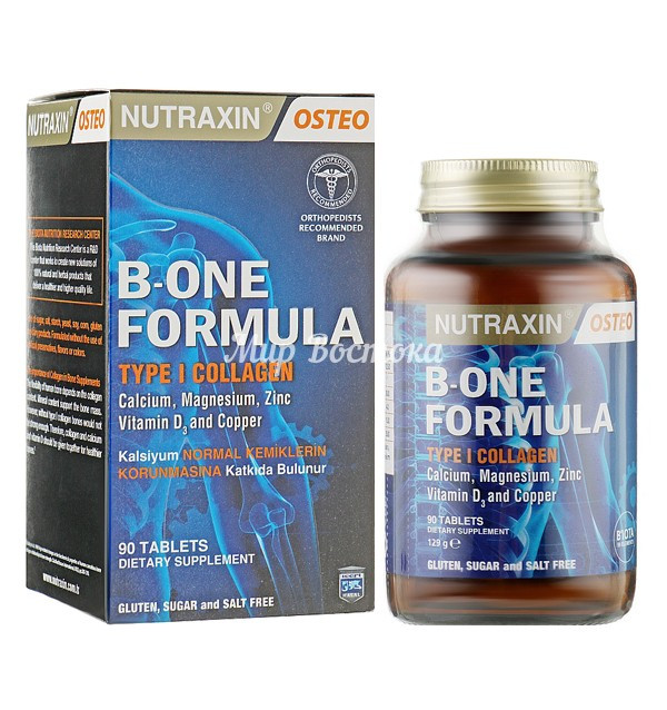Средство для укрепления костей и зубов B-One Formula Nutraxin (90 таблеток, Турция) - фото 1 - id-p115905684
