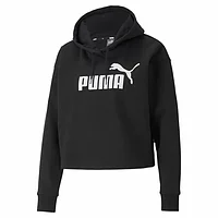 Толстовка с капюшоном женская Puma Essentials Cropped Logo Чёрный