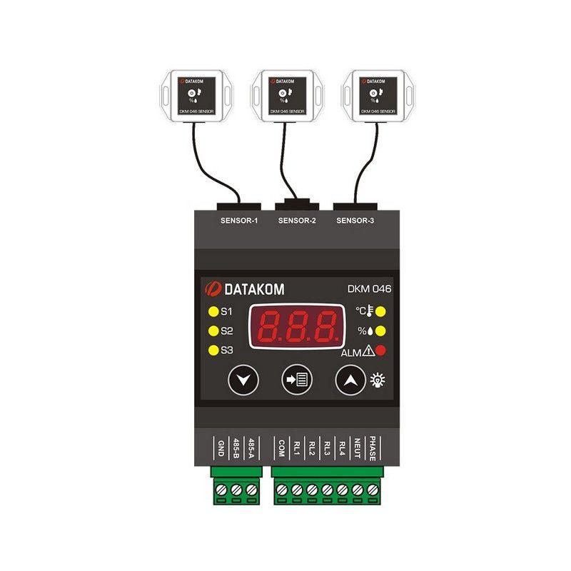 Датчик температуры и влажности с релейными выходами Datakom DKM-046 - фото 1 - id-p75753312