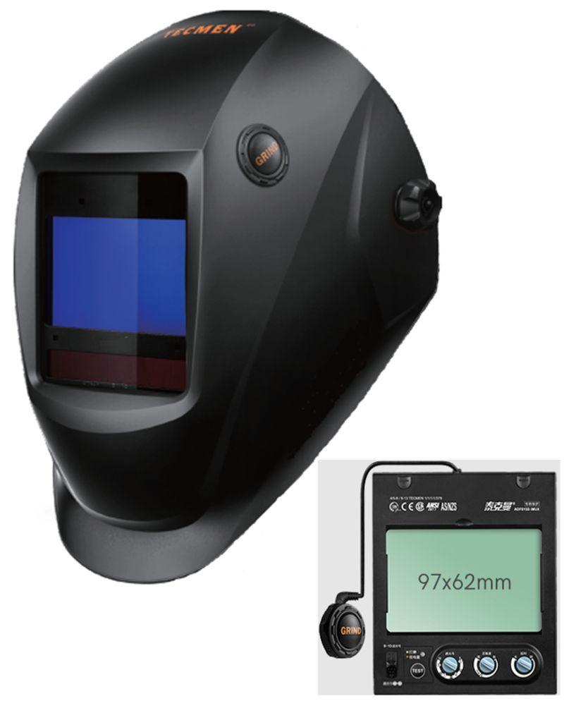 Сварочная маска с автоматическим светофильтром Tecmen ADF - 815S TM16 черная (внешн. кнопка зачистки) - фото 1 - id-p65420464