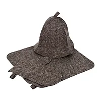 Набор из 3-х предметов, войлок - шапка, коврик, рукавица