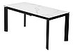 Стол CORNER 120 HIGH GLOSS STATUARIO керамика, стекло/ черный каркас,, фото 5