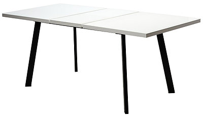 Стол ФИН 140 Белый, стекло/ Черный каркас