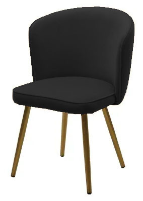Стул МОНЕ ZIZI 521 Черный, велюр / Золотой каркас, фото 1