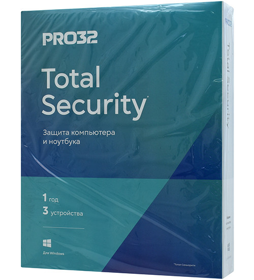 Антивирус Pro32 Total Security, PRO32-PTS-NS(BOX)-1-3 KZ, подписка на 1 год на 3 ПК, box - фото 1 - id-p115915393