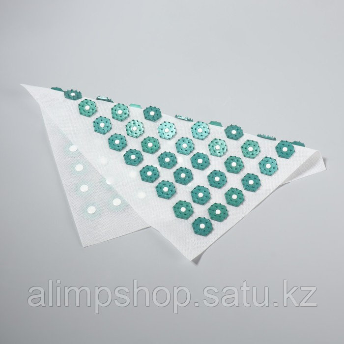 Ипликатор-коврик, основа спанбонд, 70 модулей, 32 × 26 см, цвет белый/зелёный - фото 3 - id-p115916098