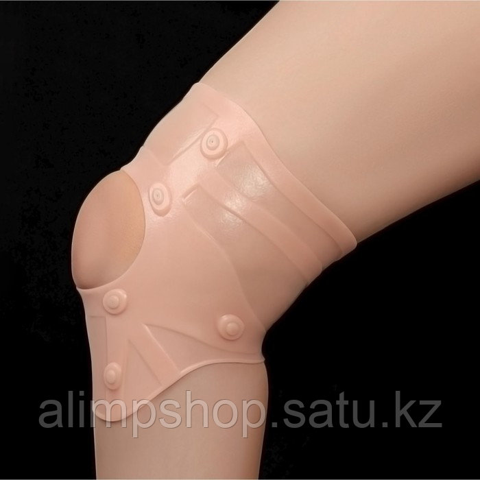 Силиконовый бандаж для коленного сустава, с магнитами, цвет бежевый - фото 2 - id-p115916105
