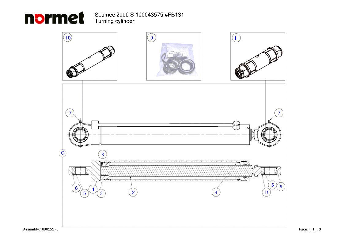 100025573 Поворотный цилиндр Normet (TURNING CYLINDER)