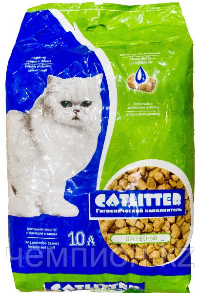 Catlitter, древесный наполнитель в эконом упаковке, 10л