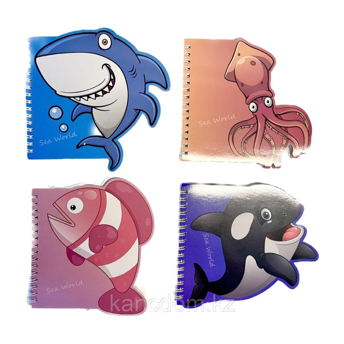 Блокнот на спирали "Sea World" 60л, линия WB-95432-3