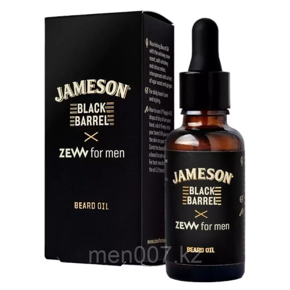 JAMESON x ZEW For Men Масло для бороды Jameson Black Barrel 30 мл ( аромат кислый виски) - фото 1 - id-p115923185