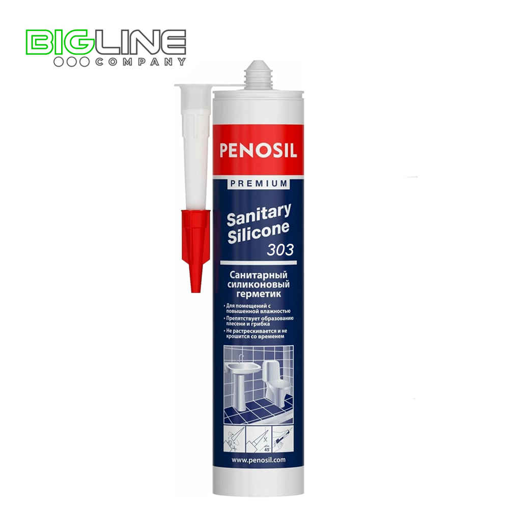Герметик силиконовый Penosil 303 бесцветный, санитарный 280мл (12)