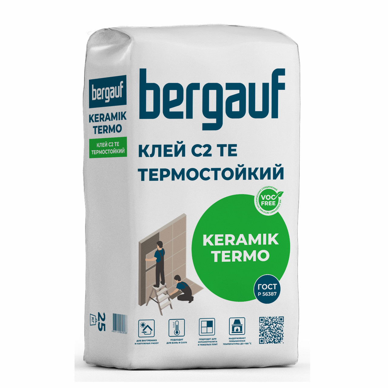 KERAMIK TERMO, Термостойкий клей, 25 кг, Bergauf