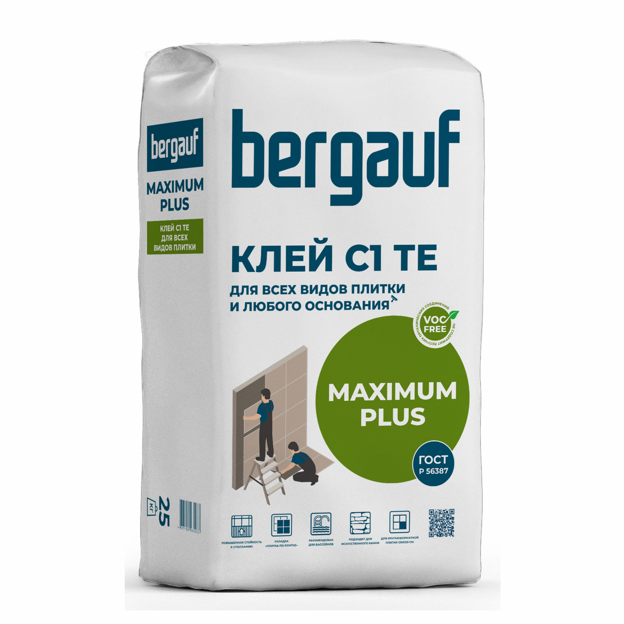 MAXIMUM PLUS, Клей для плитки, 25 кг, Bergauf