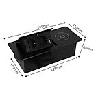 Shelbi Настольный бокс с беспроводной зарядкой, 2 розетки, 1 USB, 1 Type-C, шнур 1,5 м., чёрный, фото 10