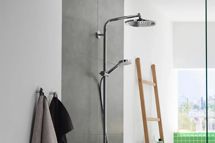 Душевая система, без смесителя Hansgrohe Crometta Showerpipe EcoSmart Reno 27270000, хром - фото 2 - id-p115937264