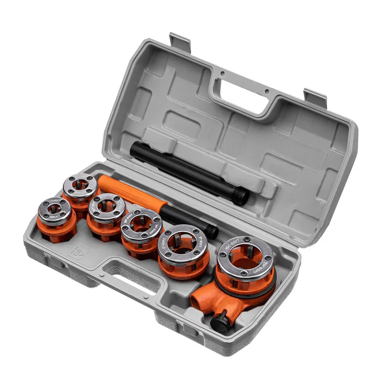 Набор клуппов трубных 1/4-3/8-1/2-3/4-1-1.25", плашкодержатель с трещоткой, 9 предметов Sparta, фото 1