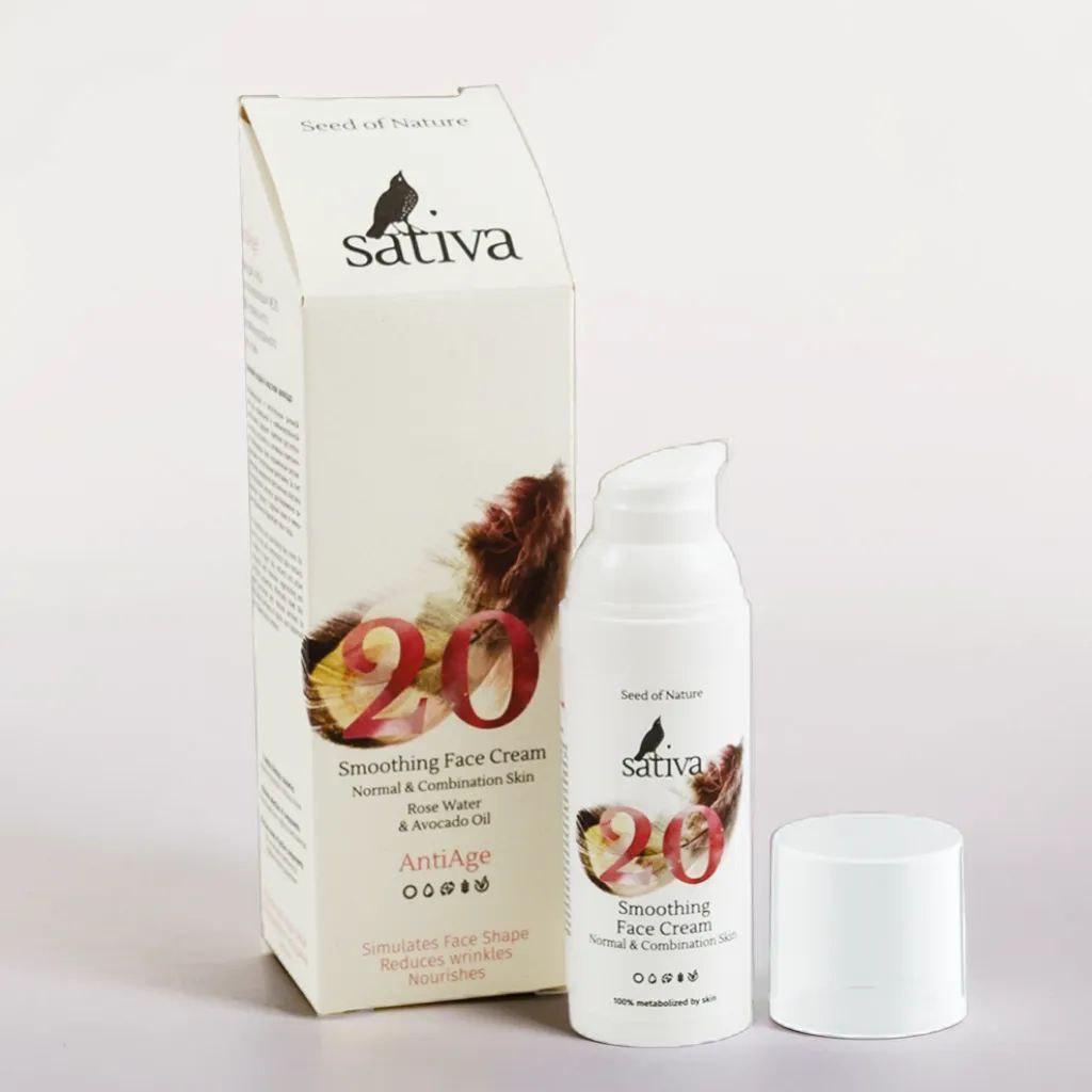 Крем для лица Sativa №20 AntiAge разглаживающий для нормального и комбинированного типа кожи