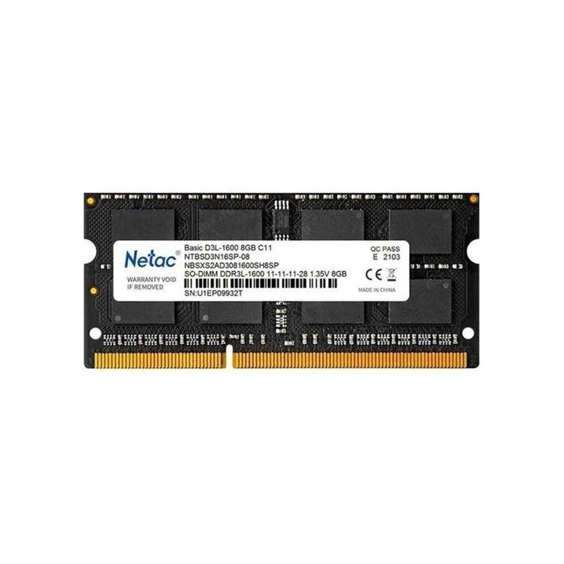 Модуль памяти для ноутбука Netac NTBSD3N16SP-08 DDR3 8GB 2-020227 - фото 1 - id-p115939707
