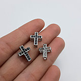 Декоративный элемент Крестик, с фианитами 13х10мм, фото 3