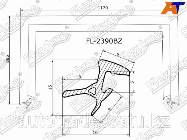 Молдинг лобового стекла (П-образный) Toyota Harrier (XU30) 03-13 / Lexus RX300 03-06 / RX330 03-06 / - фото 1 - id-p115788407