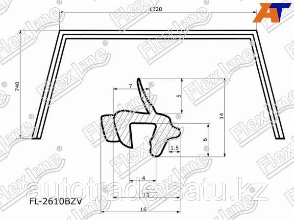 Молдинг лобового стекла (П-образный) Suzuki Escudo 05-17 / Grand Vitara 05-16 - фото 1 - id-p115788420