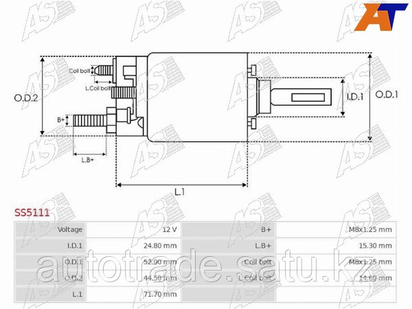 Втягивающее реле стартера MITSUBISHI AIRTREK CU#W/LANCER CS 4G69/4G63/64 - фото 1 - id-p115785612