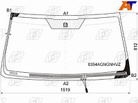 Стекло лобовое (Обогрев щеток/ Молдинг) Toyota Land Cruiser Prado (J150) 09-20