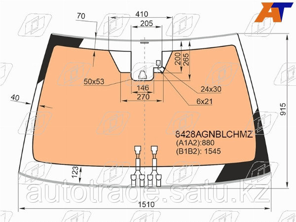 Стекло лобовое (Обогрев полный/ Одна камера/ Датчик дождя/ Молдинг) Toyota Camry (XV70) 17- / Camry - фото 1 - id-p115788560