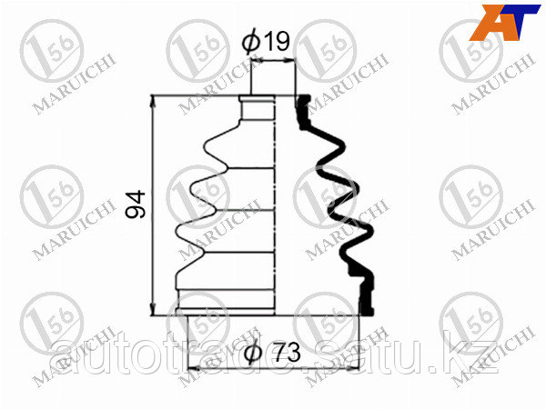 Пыльник ШРУСа наружный HONDA FIT GD#/SUBARU FORESTER 97-08 EJ20 08- EJ25/IMPREZA 01-08 - фото 1 - id-p115791647