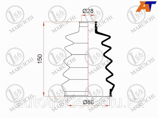 Пыльник шруса наружный MITSUBISHI DELICA/SPACE GEAR 94-04/L400 94-01/PAJERO/MONTERO 90-04 4M40/4D56T - фото 1 - id-p115791652