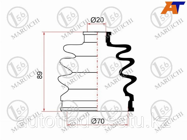 Пыльник ШРУСа наружный SUBARU IMPREZA 92-00/MAZDA DEMIO 96-02 - фото 1 - id-p115791682