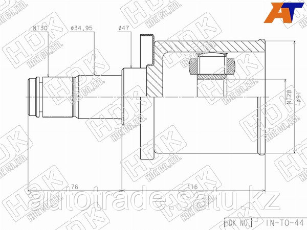 Шрус внутренний LH/RH TOYOTA FORTUNER GGN155/165/GUN15#/HILUX GGN1## 1GDFTV 16- - фото 1 - id-p115788979