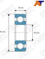 Подшипник 25/52/15, шариковый открытый