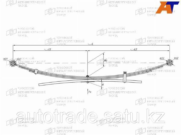 Коренной лист рессоры NISSAN NAVARA 05- - фото 1 - id-p115835191