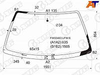 Стекло лобовое Audi 100 82-90