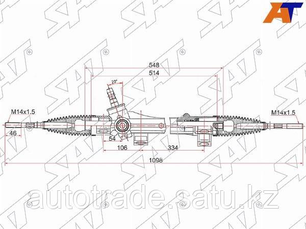 Рейка рулевая Toyota Corolla 02- (электрическая) шток D=14 LHD - фото 1 - id-p115805010