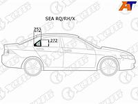 Стекло форточки (уголок) задней правой двери HONDA ACCORD 02-08/ACURA TSX 4D 04-08